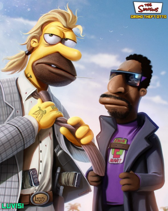  Grand Theft Simpsons ~ As ilustrações de Dan LuVisi
