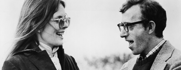 American actress Diane Keaton and American film director and actor Woody Allen talk in still from the film 'Annie Hall,' written and directed by Allen, 1977. (Photo by United Artists/Courtesy of Getty Images)